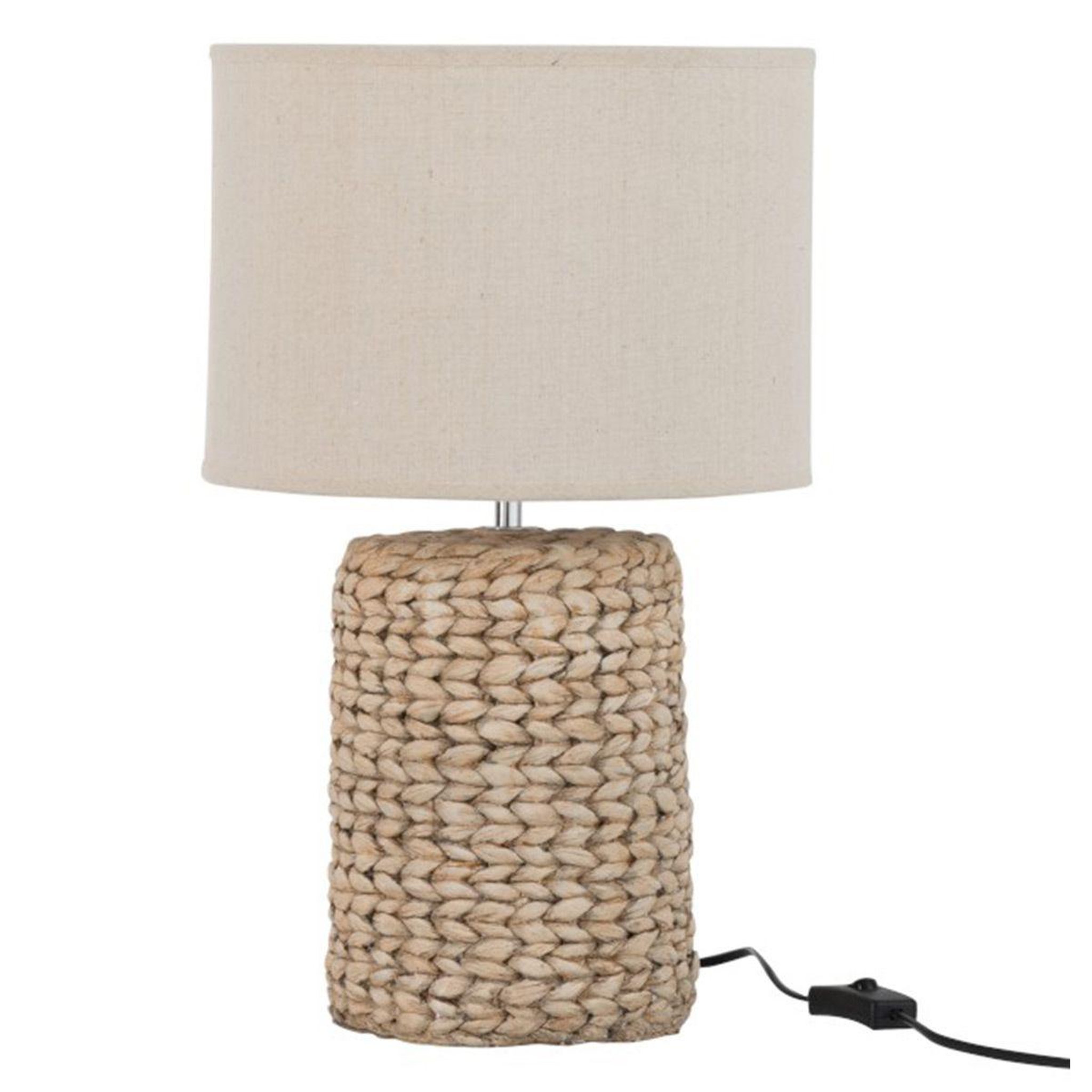 J-LINE Lampe à poser déco ciment  tressée  48cm naturel