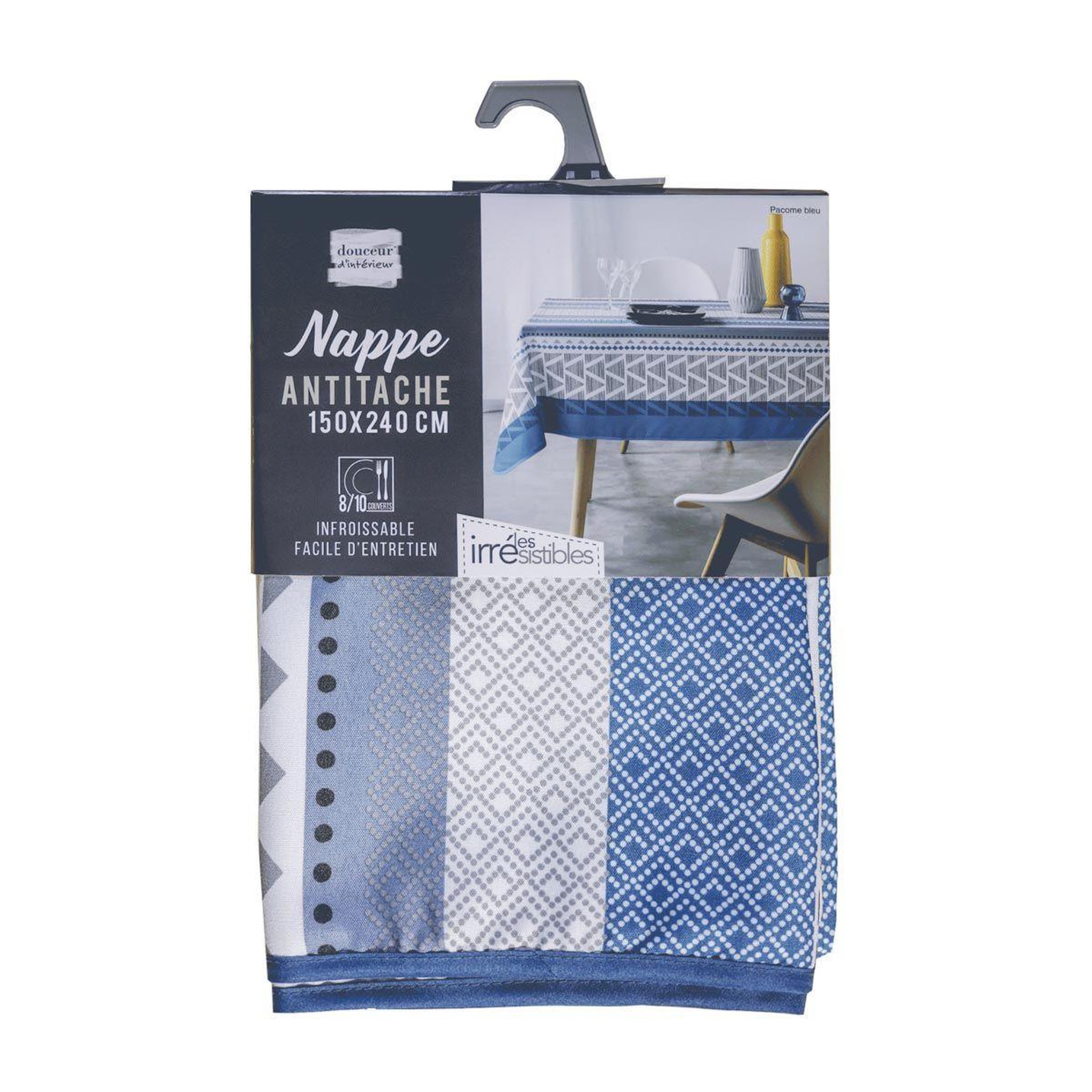 Voir la diapositive 3 : Douceur d'Intérieur Nappe antitache  pacome  150x240cm bleu