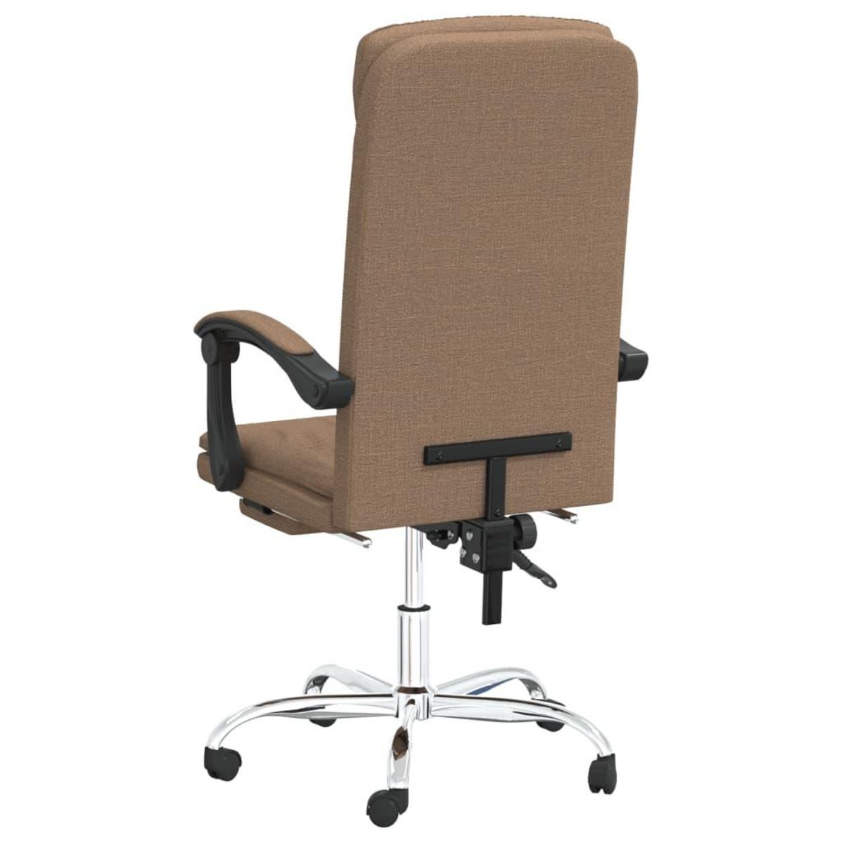 VIDAXL Fauteuil inclinable de bureau Marron Tissu