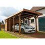 Carport avec remise bois Redford  toit plat  17 m²