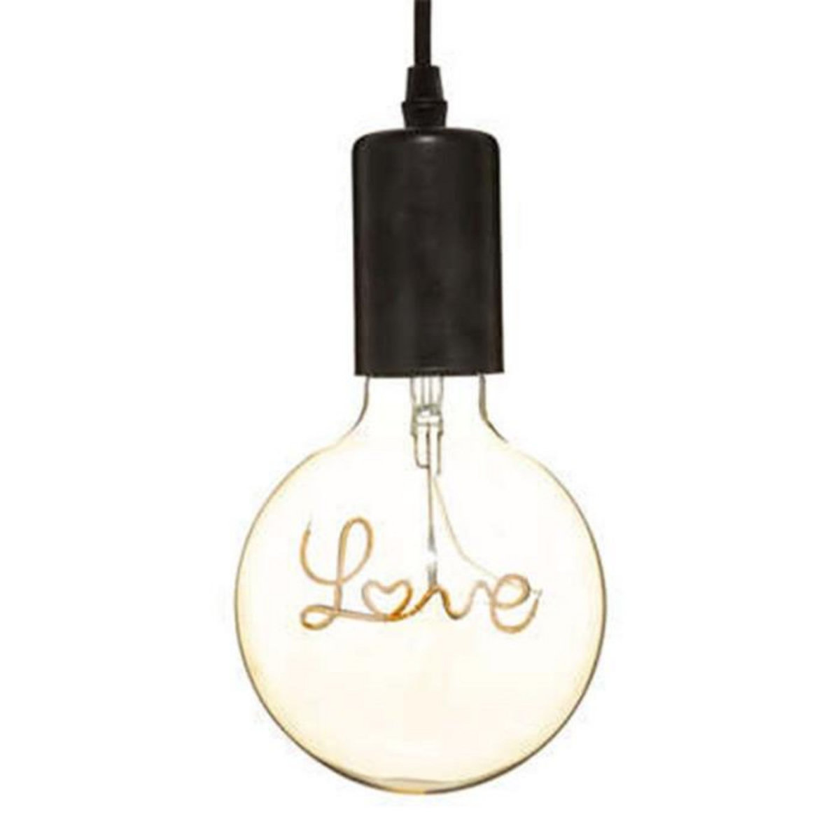 ATMOSPHERA Ampoule E27 Led Suspension  Love  17cm Ambre