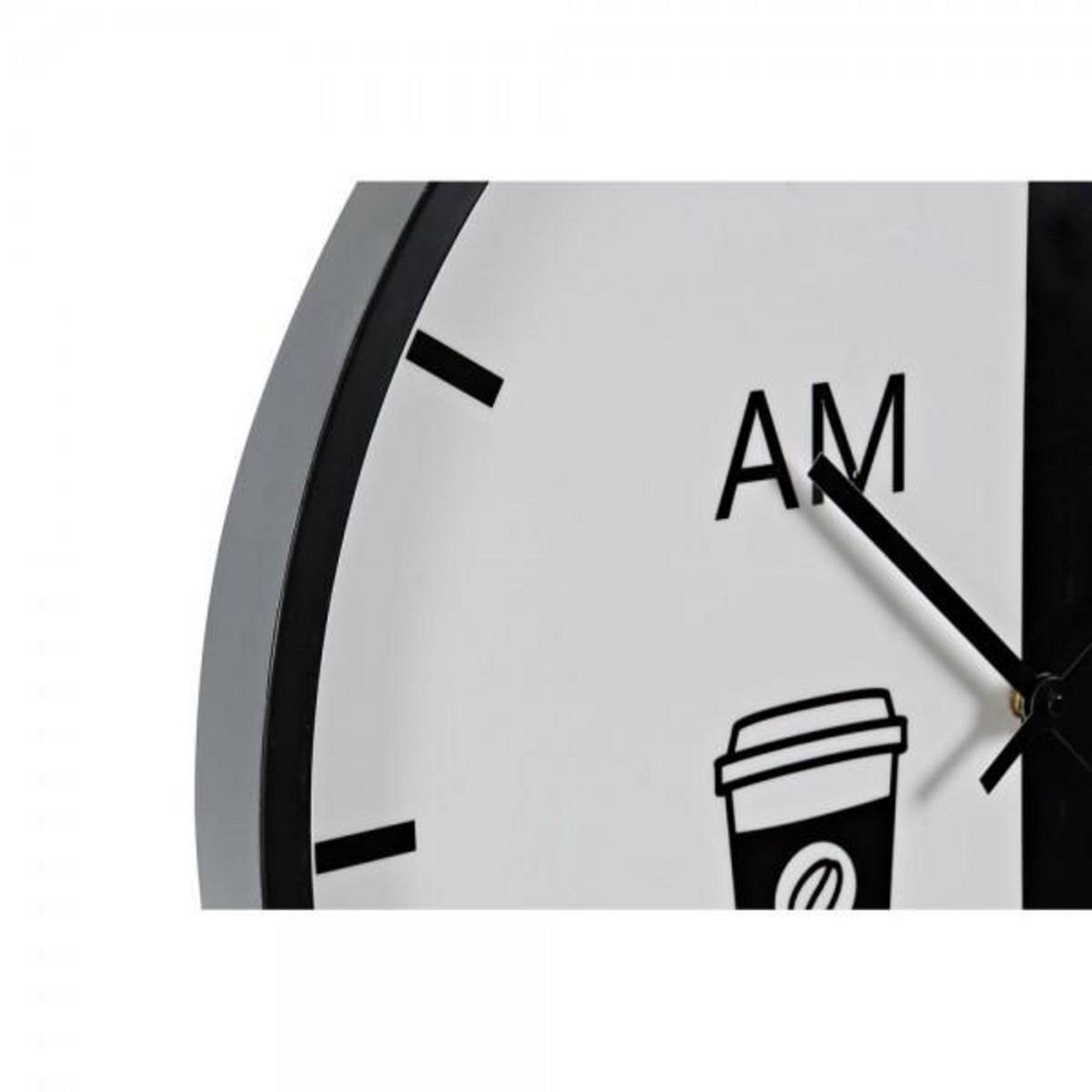 AAAAA Horloge Murale DKD Home Decor Blanc Noir Métal Moderne 60 x 4 x 60 cm (2 Unités)