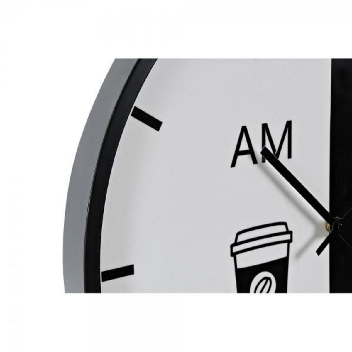 AAAAA Horloge Murale DKD Home Decor Blanc Noir Métal Moderne 60 x 4 x 60 cm (2 Unités)