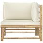 Voir la diapositive 4 : VIDAXL Salon de jardin 2 pcs avec coussins blanc creme bambou