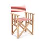 Voir la diapositive 1 : City Garden Fauteuil de jardin pliable en bois et coton rayé rouge LONA