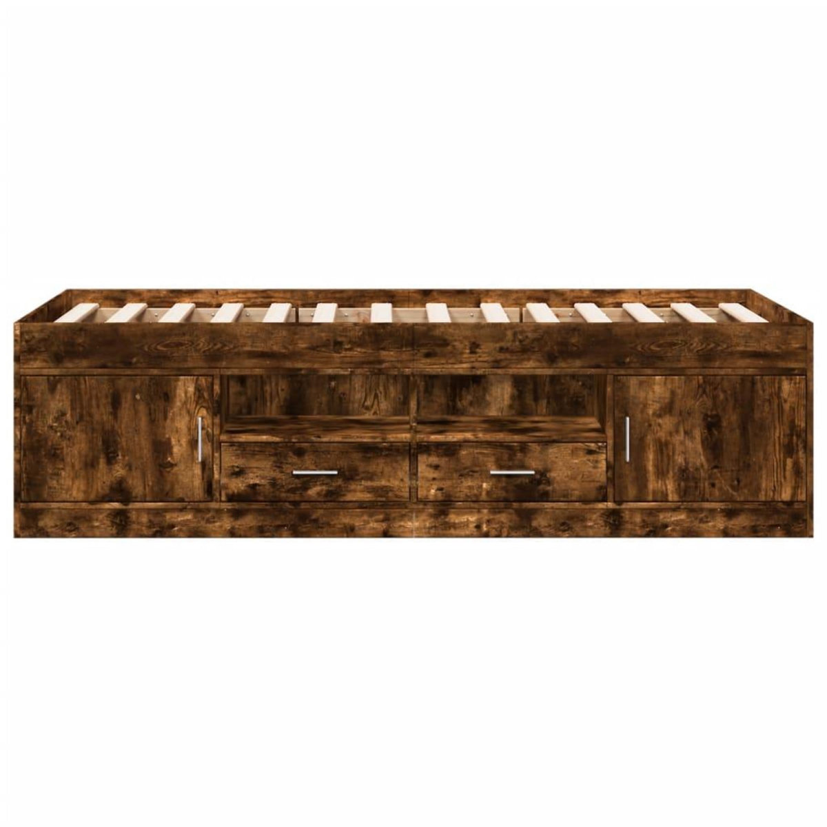 VIDAXL Lit de jour avec tiroirs sans matelas chene fume 75x190 cm