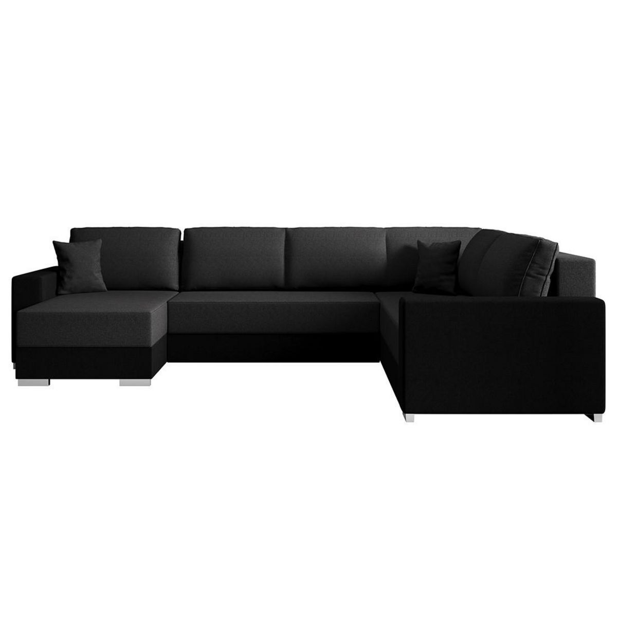 BEST MOBILIER Epona - canapé panoramique d'angle réversible 7 places convertible avec coffre en tissu