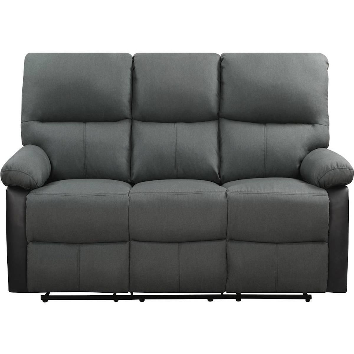 Habitat et Jardin Canapé relax  Lincoln  - 3 places - Noir / Gris foncé