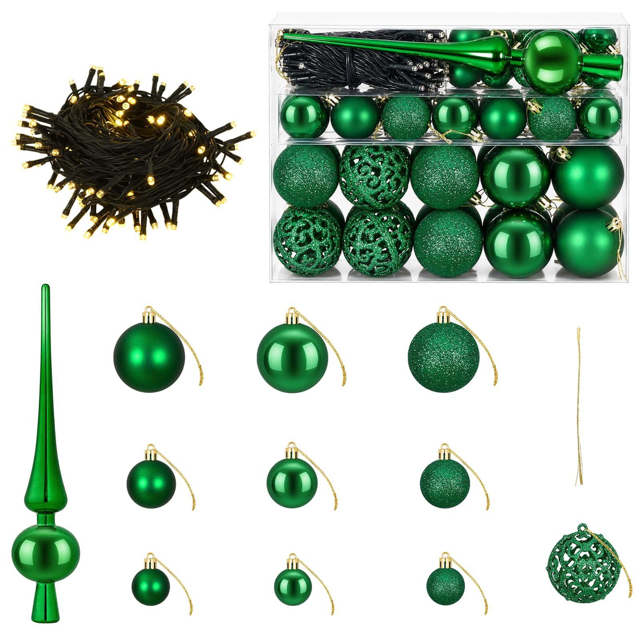 VIDAXL Ensemble de Boules de Noël 61 pc Vert Diam. 6 cm Plastique