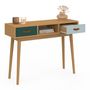 Voir la diapositive 4 : ID MARKET Console scandinave 2 tiroirs ALIZE bois et vert