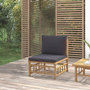 Voir la diapositive 1 : VIDAXL Canape central de jardin avec coussins gris fonce bambou