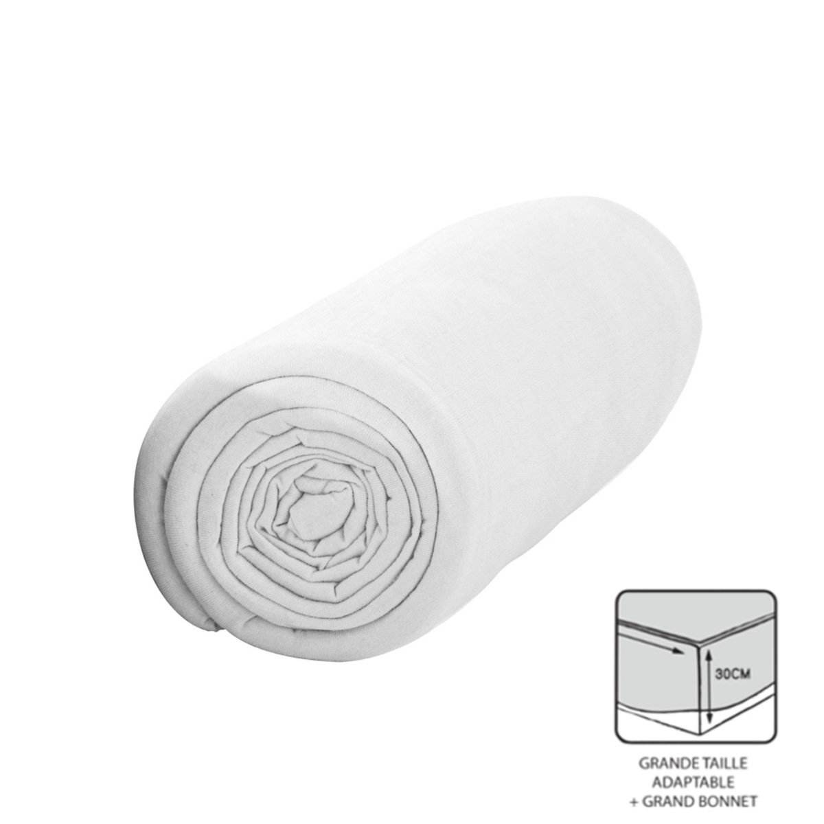 TODAY Drap Housse en coton 57fils spécial grand bonnet 30 cm 