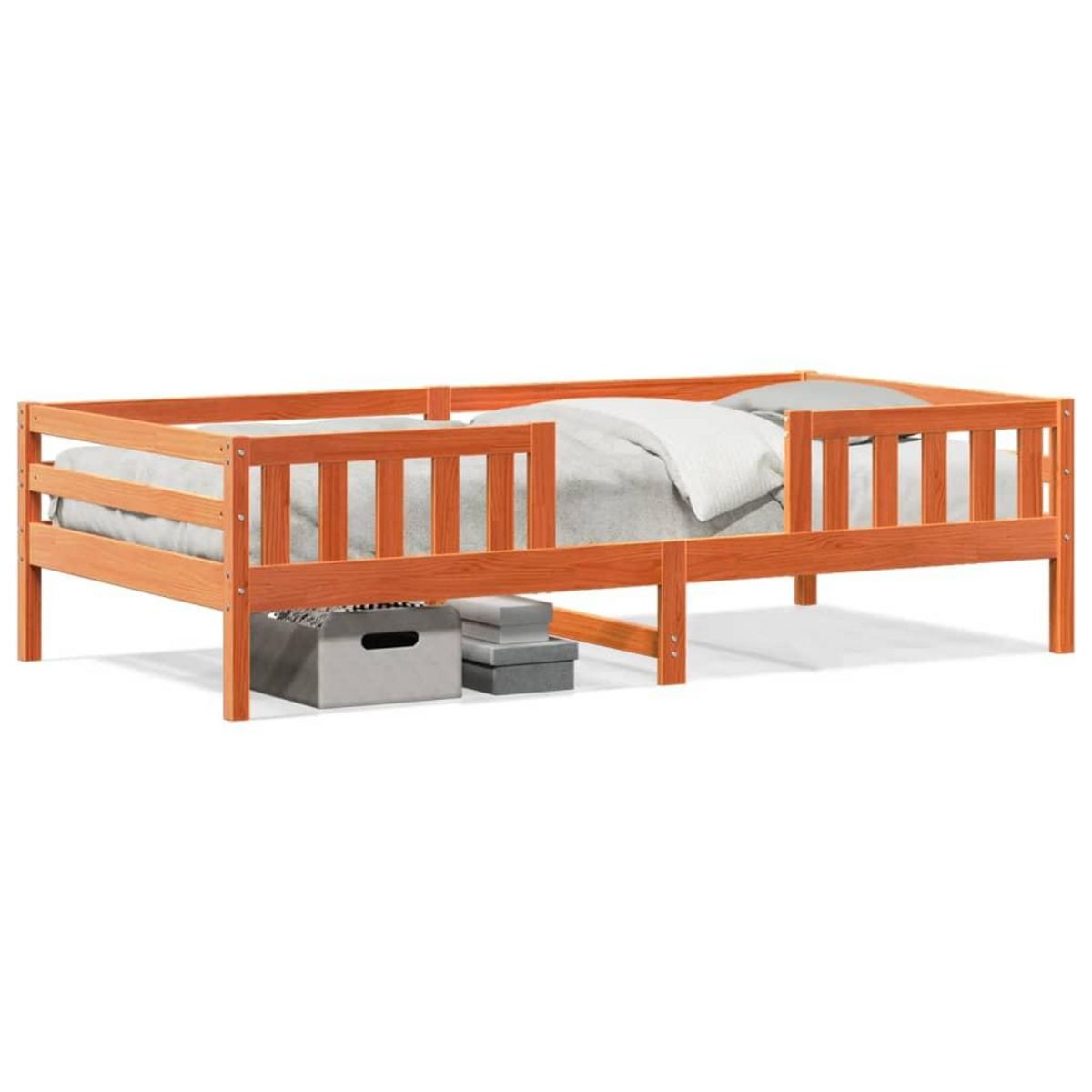 VIDAXL Cadre de lit sans matelas cire marron 80x200 cm bois pin massif