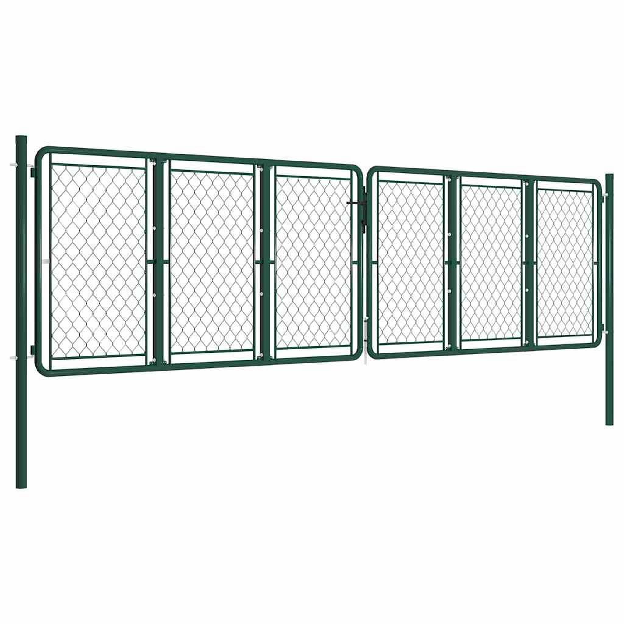 Voir la diapositive 2 : VIDAXL Portail de jardin en acier vert 400 x 125 cm
