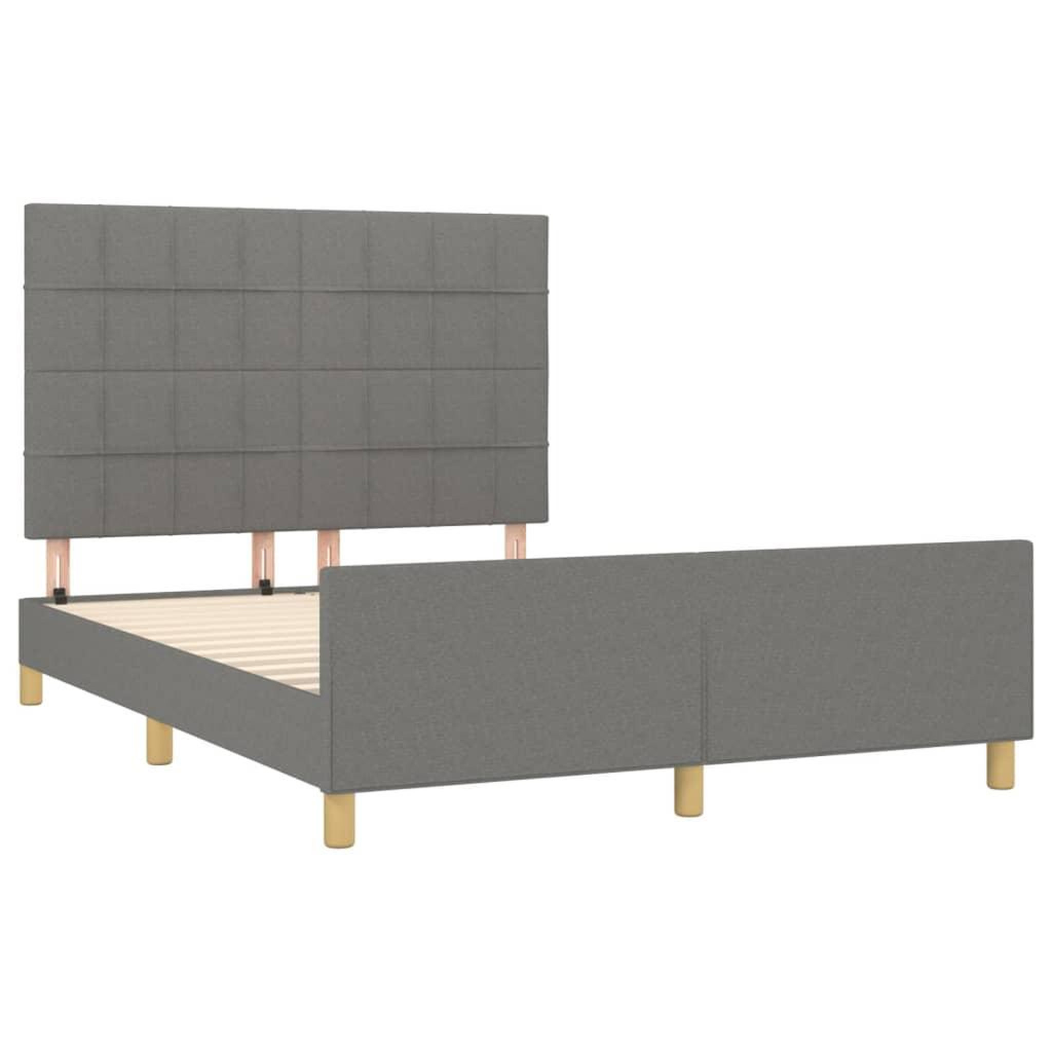 Voir la diapositive 4 : VIDAXL Cadre de lit sans matelas gris fonce 140x200 cm tissu