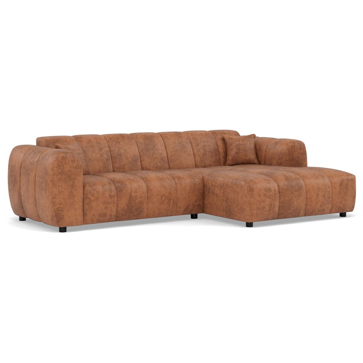 LISA DESIGN Curtis - canapé d'angle droit 4 places en simili