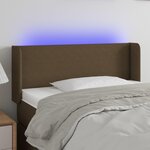 VIDAXL Tete de lit a LED Marron fonce 103x16x78/88 cm Tissu