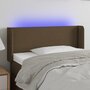 Voir la diapositive 1 : VIDAXL Tete de lit a LED Marron fonce 103x16x78/88 cm Tissu