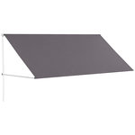 OUTSUNNY Store banne manuel rétractable inclinaison réglable 300 x 120 cm alu polyester gris