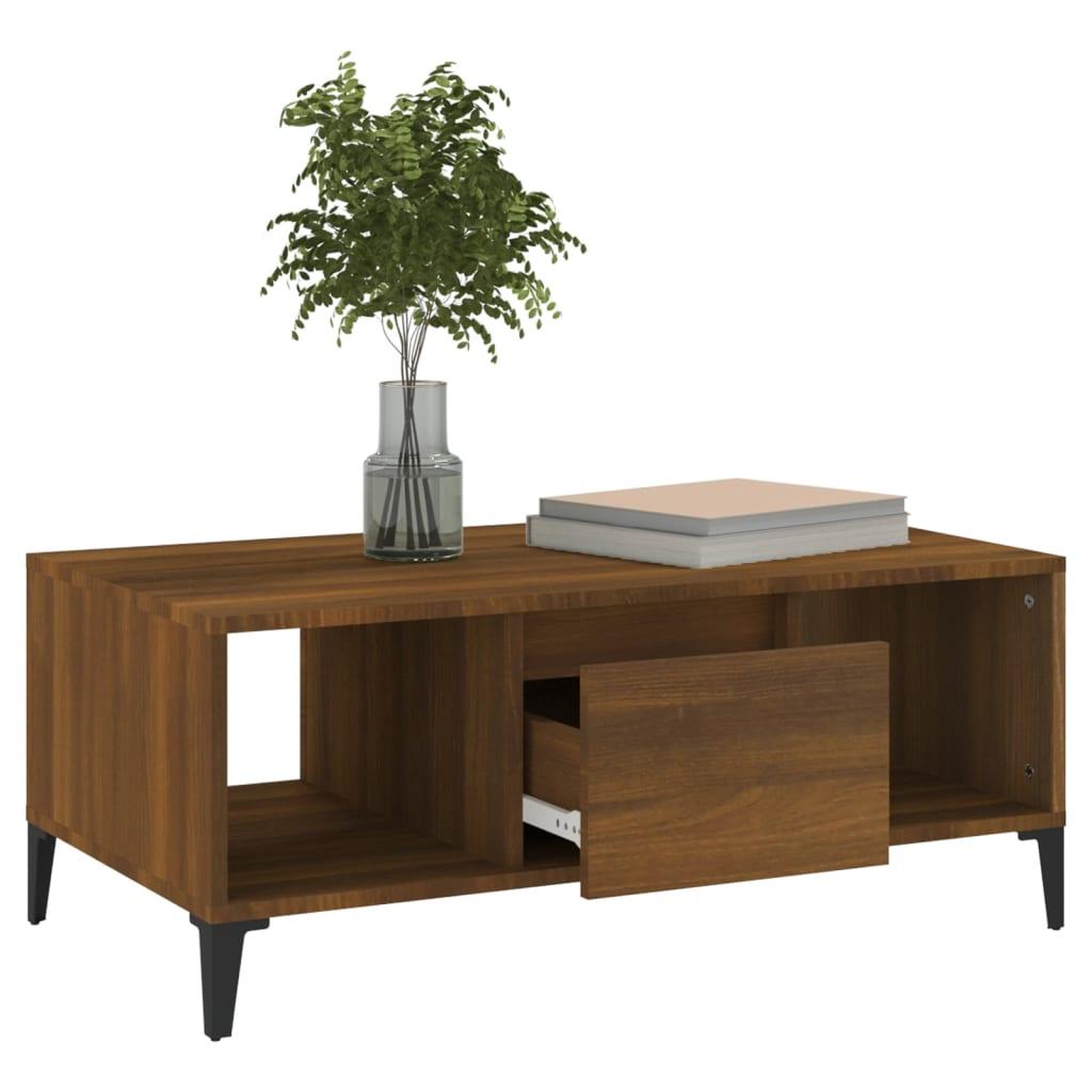 Voir la diapositive 4 : VIDAXL Table basse Chene marron 90x50x36,5 cm Bois d'ingenierie