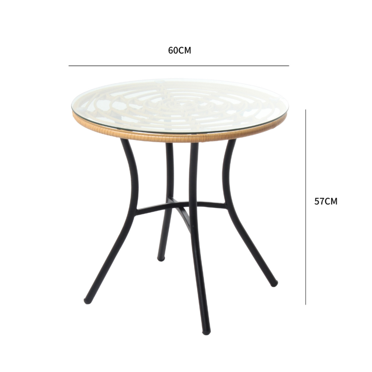 CONCEPT USINE Salon de jardin 2 places effet rotin TOLEDE