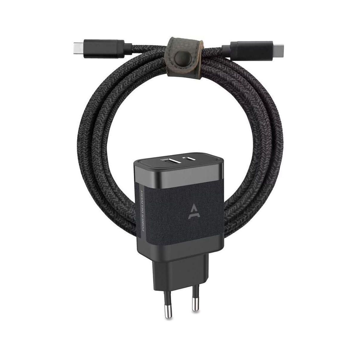 ADEQWAT Chargeur + câble 45W PowerDelivery USB-A/USB-C + Câble 1M