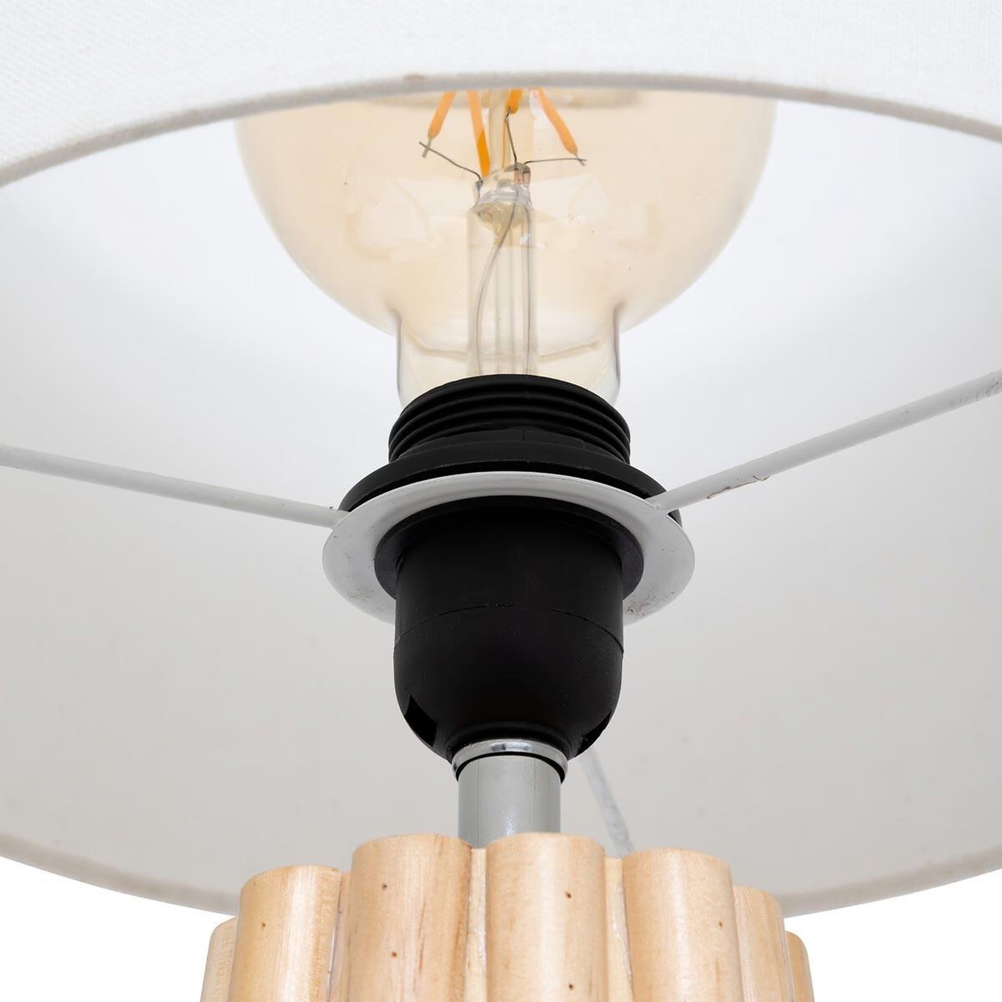 Voir la diapositive 4 : ATMOSPHERA Lampe à poser en bois  adon  53cm naturel