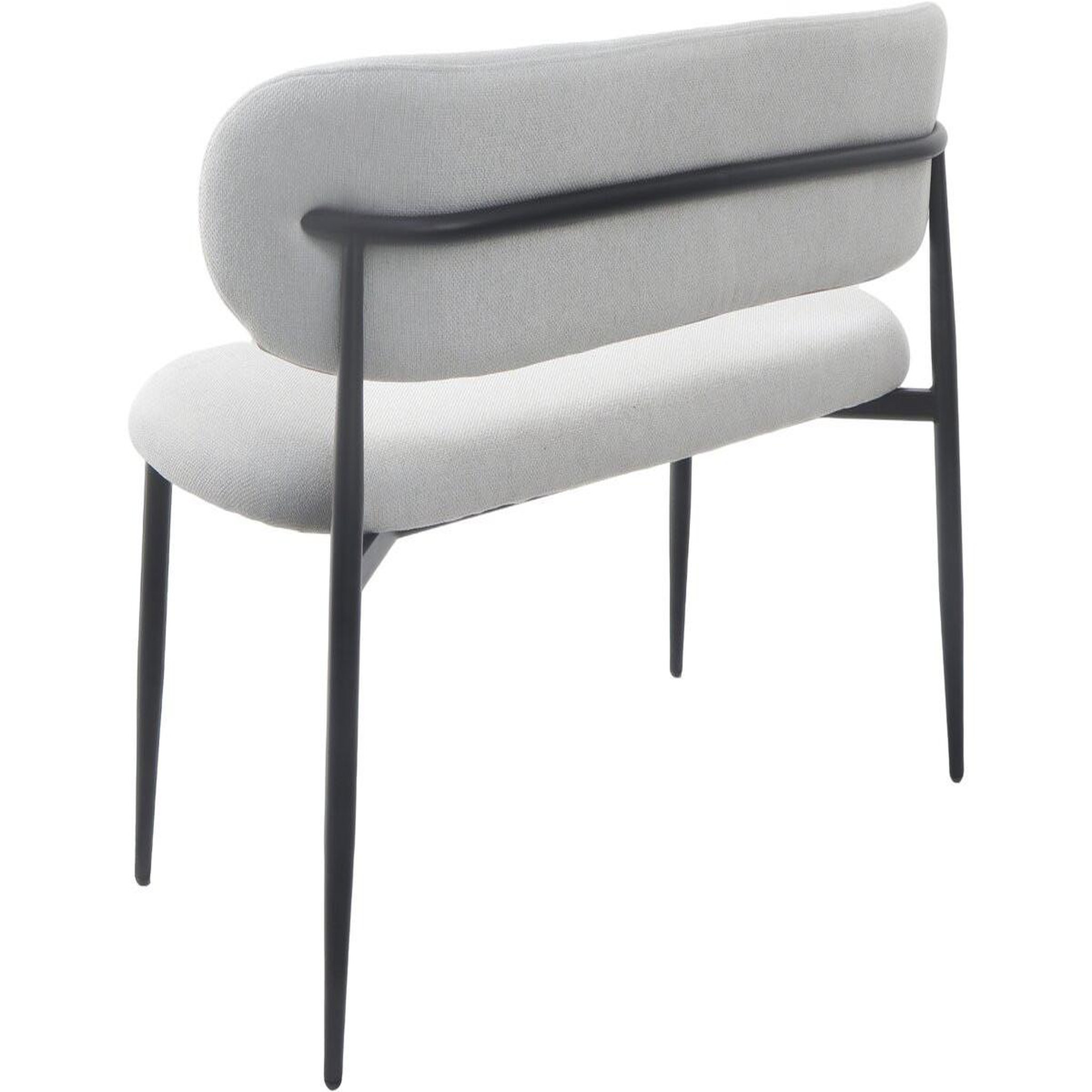 Voir la diapositive 6 : Habitat et Jardin Banc de salle à manger en tissu - 110 cm -  sélène  - 3 places - gris clair et noir