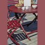 Voir la diapositive 2 : DCB GARDEN Table de jardin ronde pliante - 4/6 places - Aluminium - Rouge carmin - MARIUS