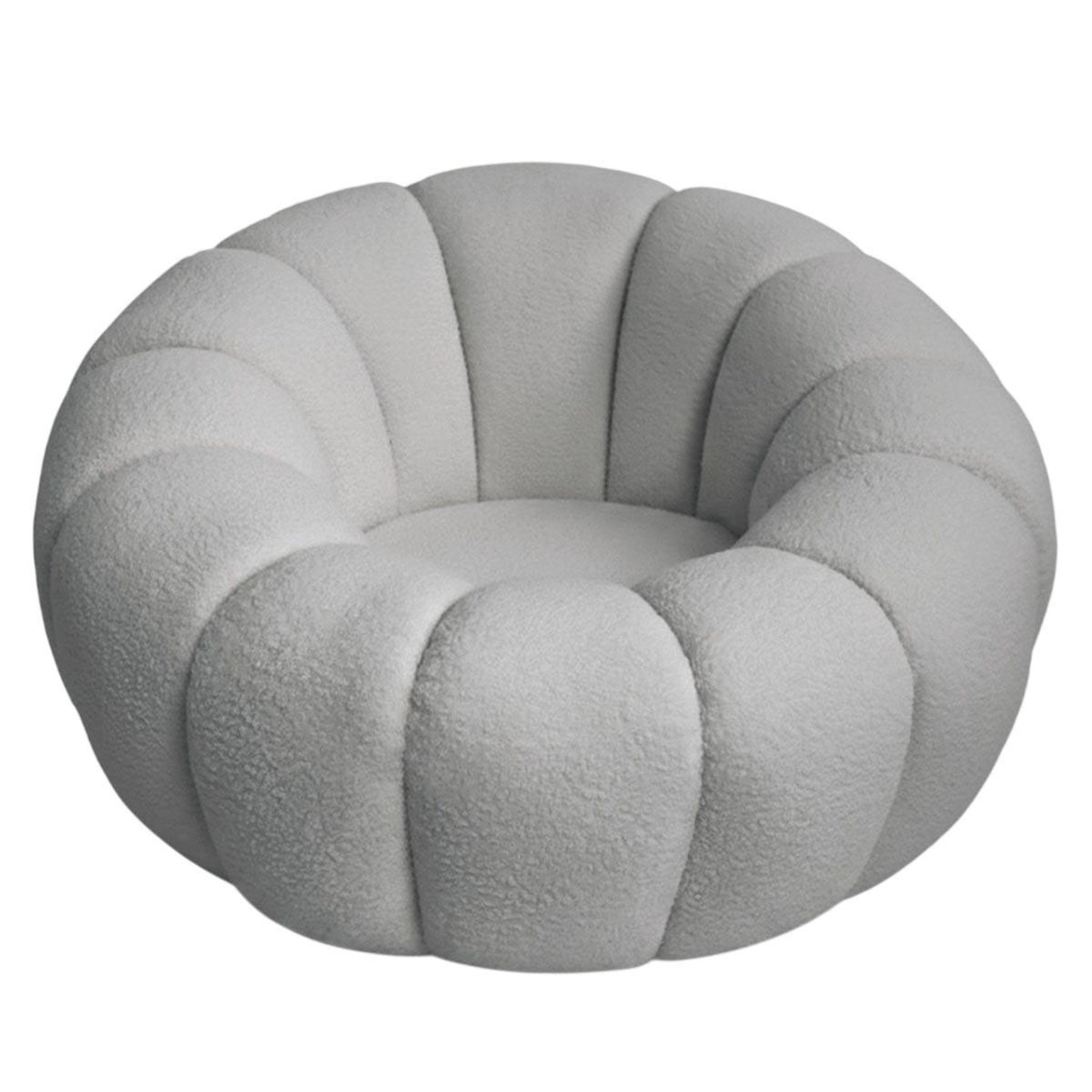 Paris Prix Fauteuil coquillage tournant  bouclette  98cm gris
