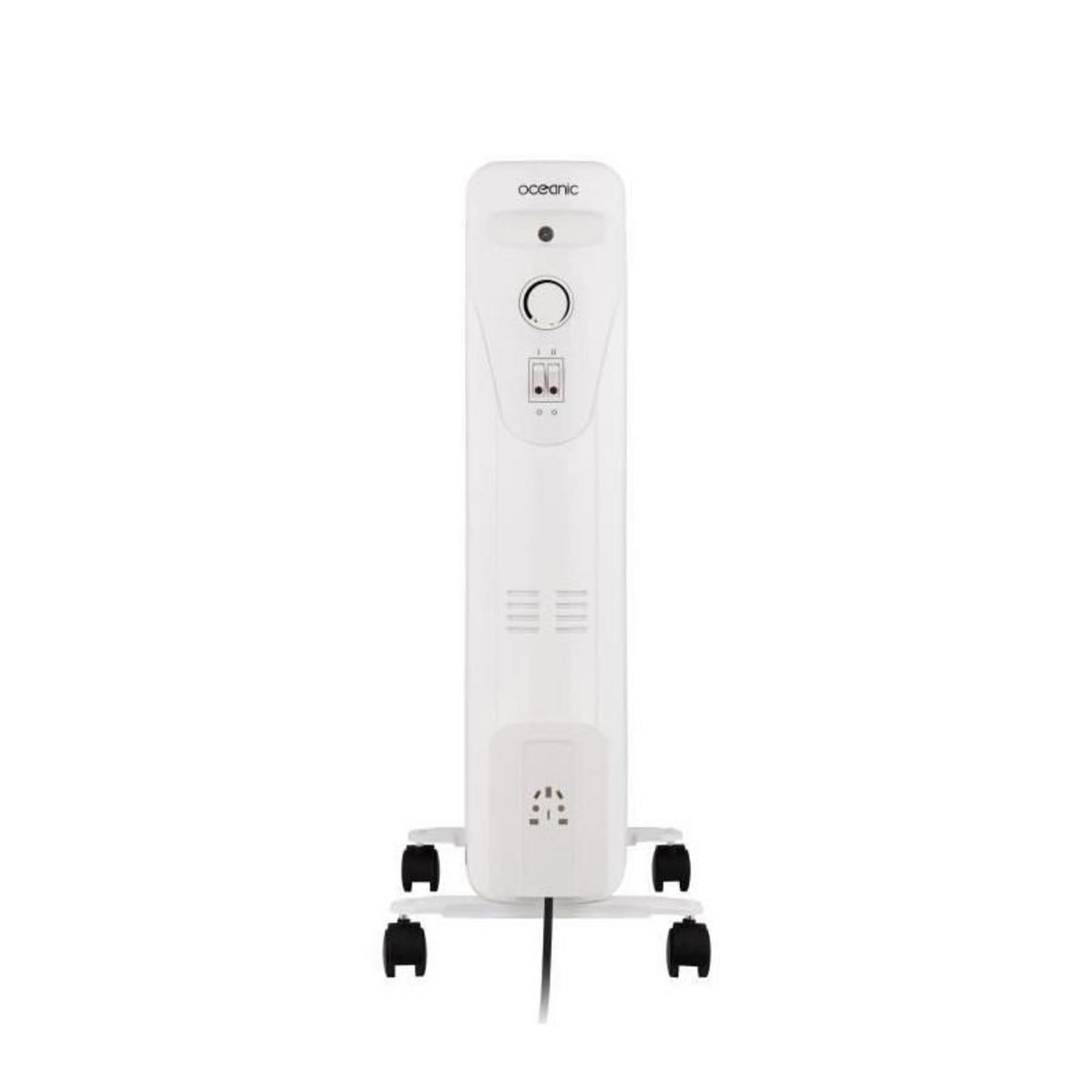OCEANIC Radiateur électrique bain d'huile 1500W OCEANIC - 3 puissances - 7 éléments - Blanc - Mobile