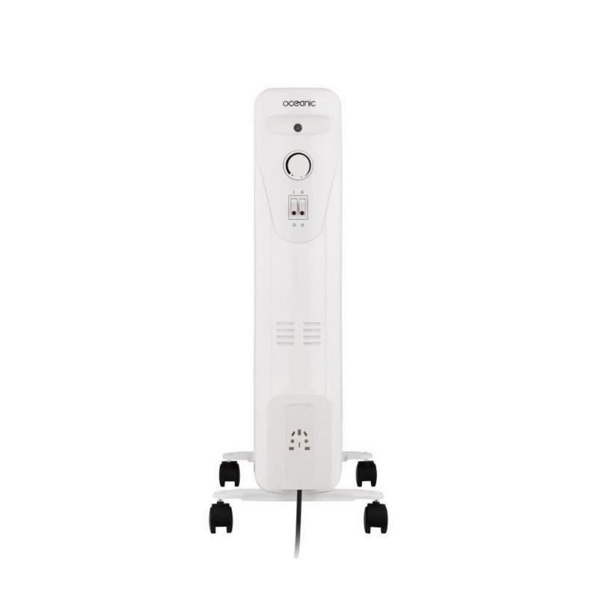 OCEANIC Radiateur électrique bain d'huile 1500W OCEANIC - 3 puissances - 7 éléments - Blanc - Mobile