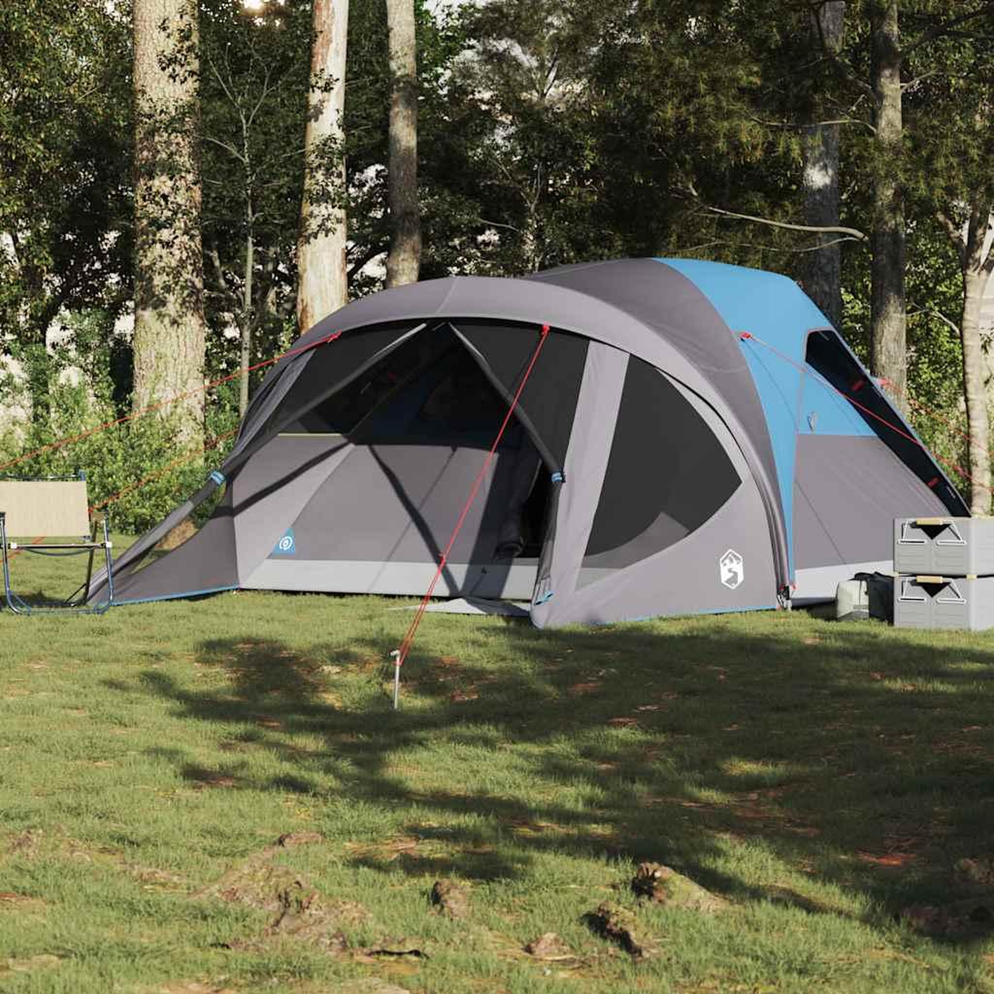 Voir la diapositive 3 : VIDAXL Tente familiale tunnel 6 personnes bleu impermeable