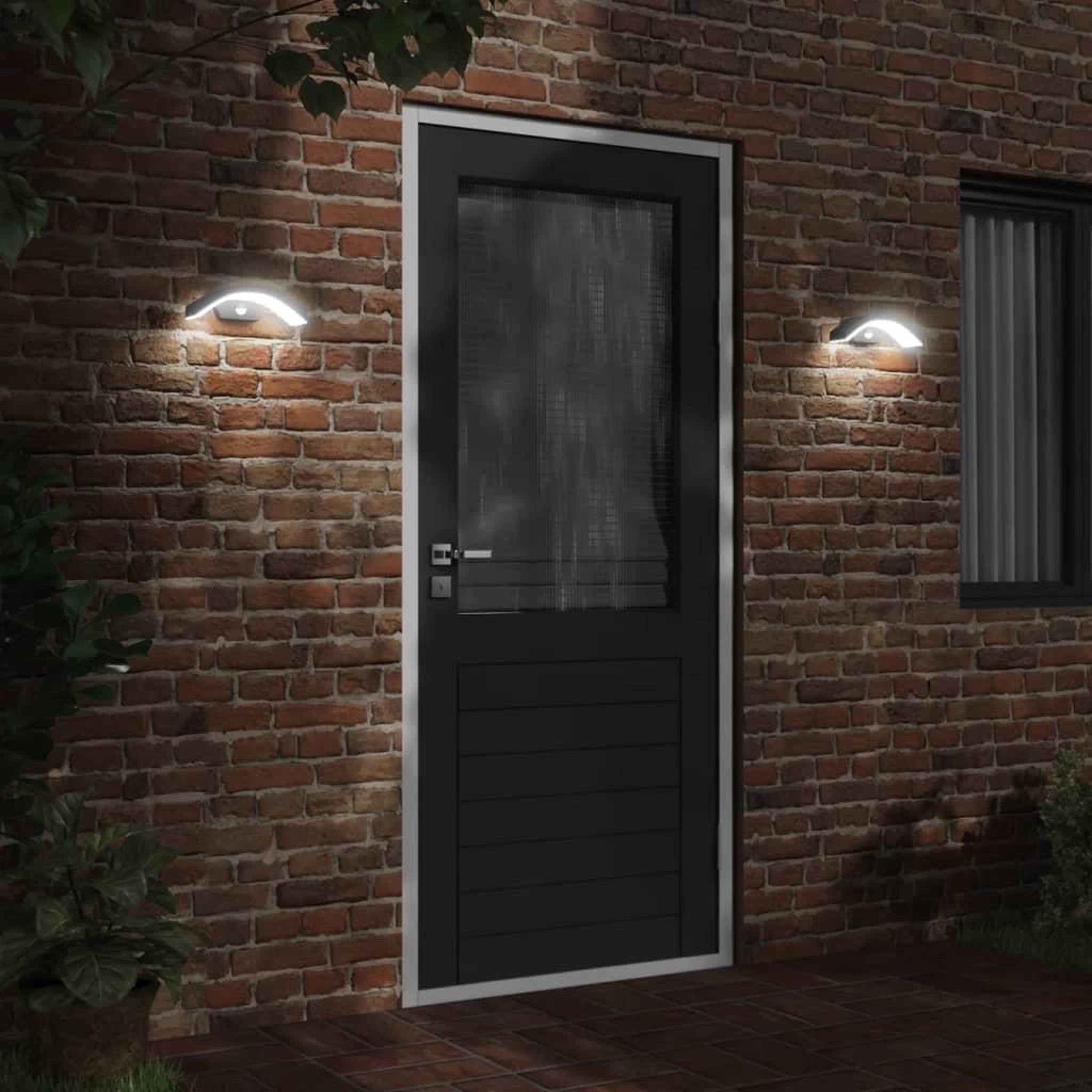 Voir la diapositive 3 : VIDAXL Applique murale LED d'exterieur avec capteurs noir