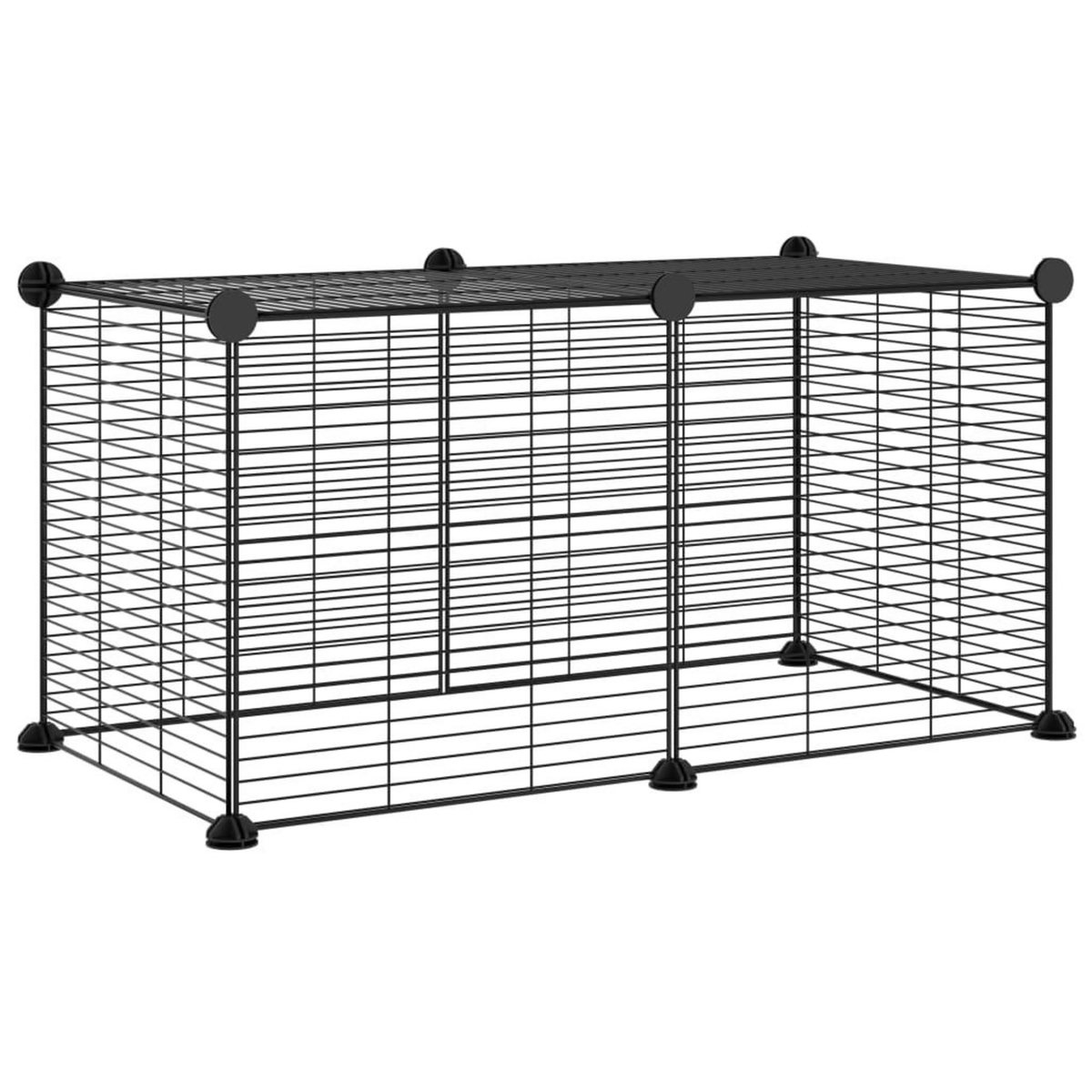 VIDAXL Cage animaux de compagnie a 8 panneaux Noir 35x35 cm Acier