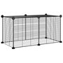Voir la diapositive 2 : VIDAXL Cage animaux de compagnie a 8 panneaux Noir 35x35 cm Acier