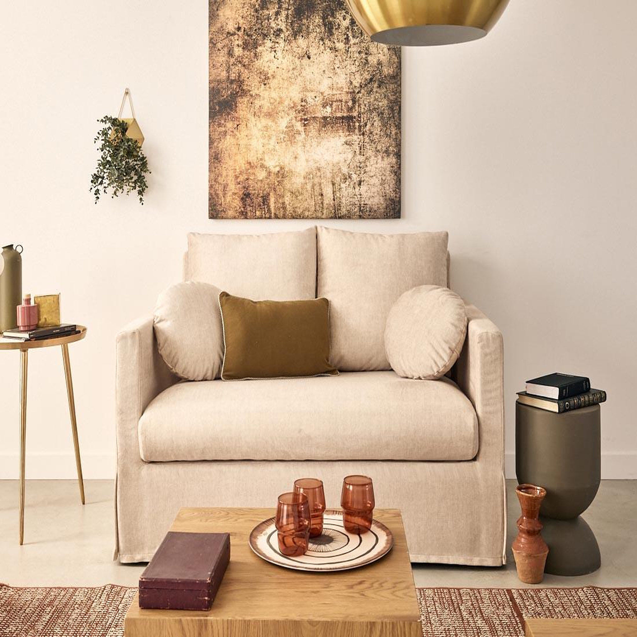 Voir la diapositive 1 : LISA DESIGN Serena - canapé droit déhoussable 2 places en velours