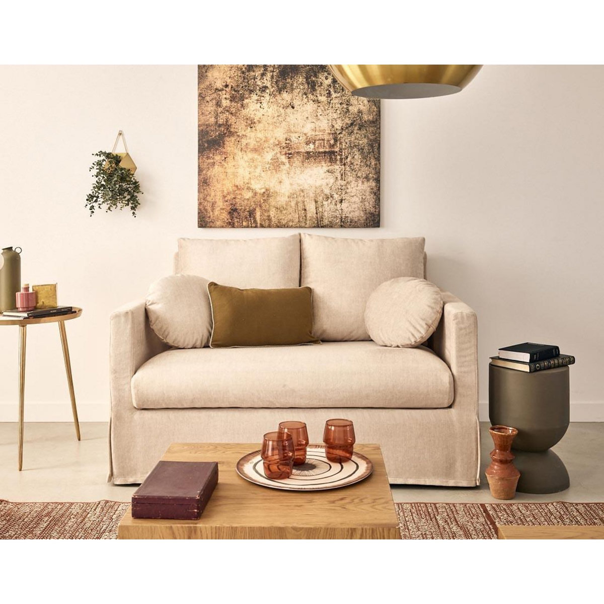 LISA DESIGN Serena - canapé droit déhoussable 2 places en velours