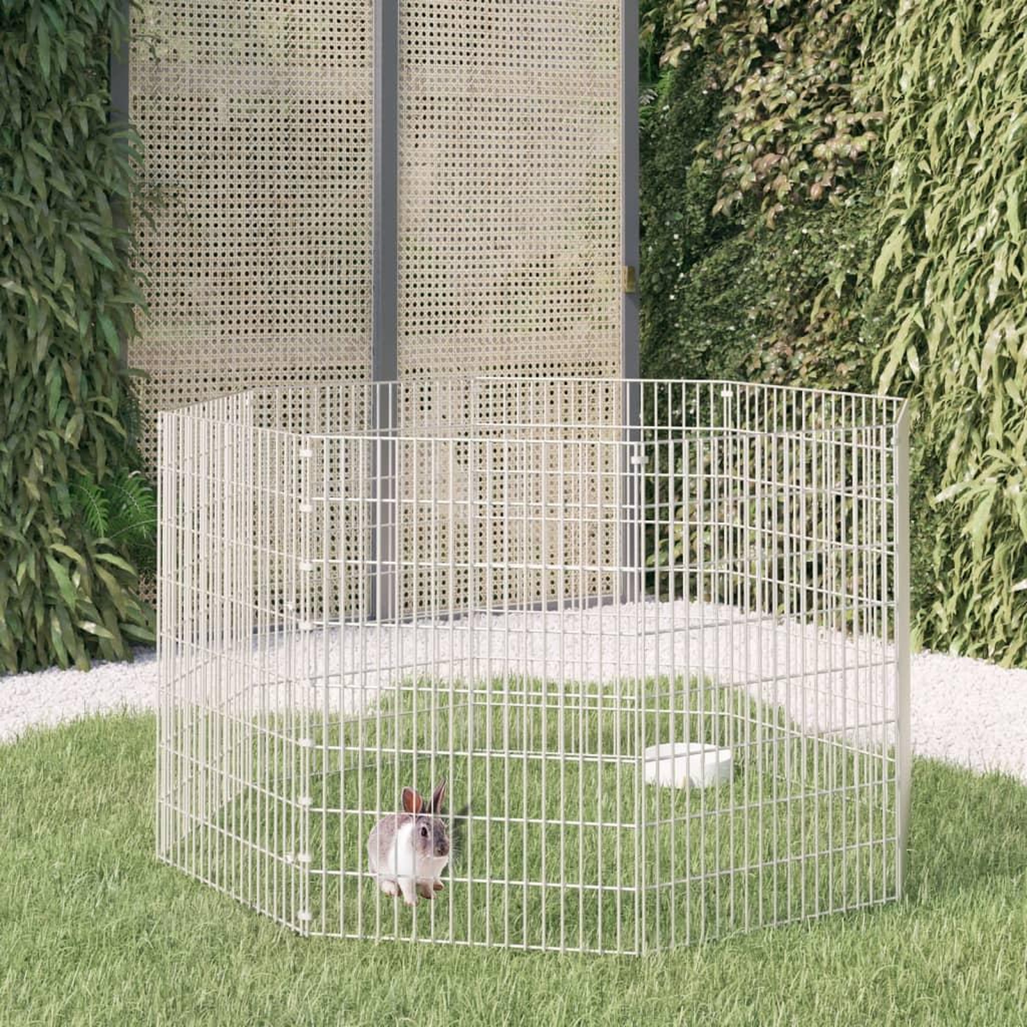 VIDAXL Enclos pour animaux en liberte 8 panneaux 54x80cm fer galvanise