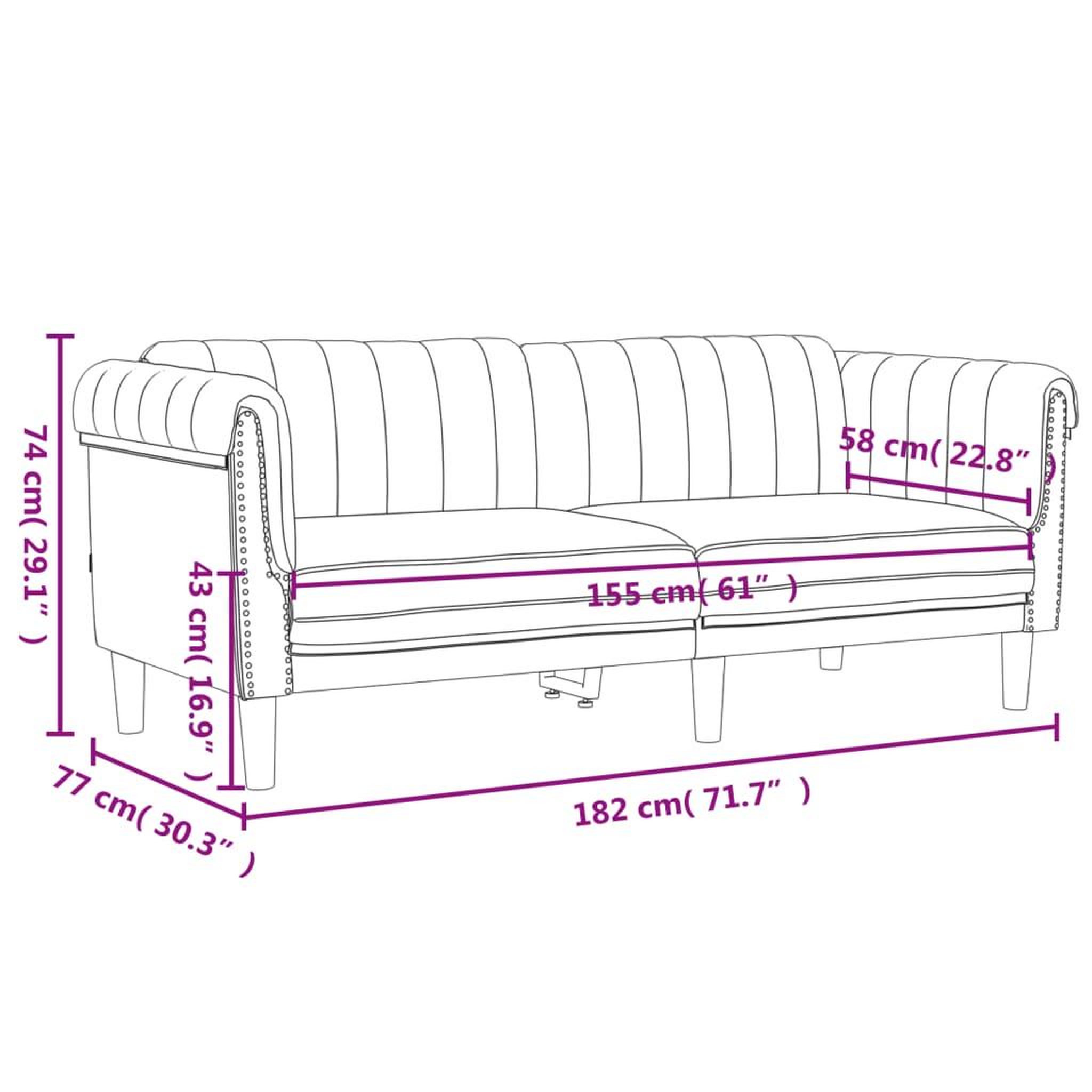 Voir la diapositive 6 : VIDAXL Canape a 2 places gris fonce velours