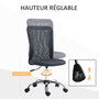 Voir la diapositive 5 : VINSETTO Vinsetto Chaise de bureau ergonomique hauteur réglable piètement chromé pivotant 360° revêtement gris foncé