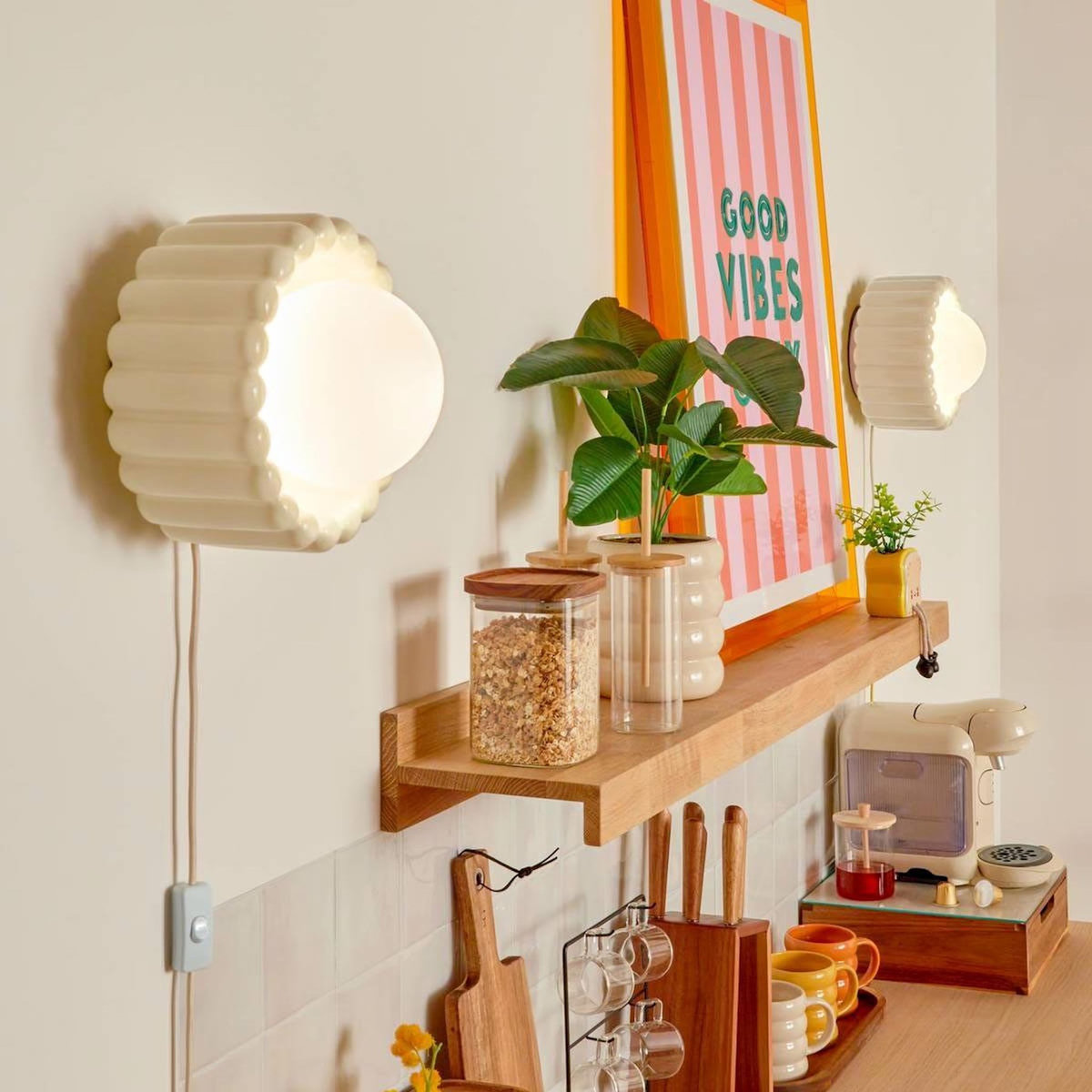 ATMOSPHERA Lampe Applique Design  Lotta  23cm Crème