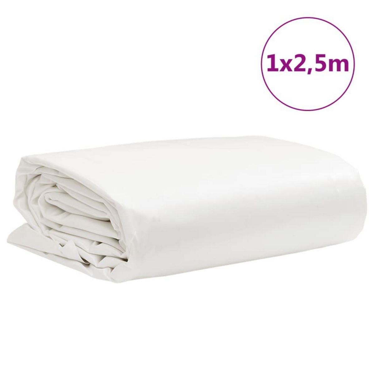VIDAXL Bache blanc 1x2,5 m 600 g/m²