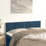 Voir la diapositive 1 : VIDAXL Tetes de lit 2 pcs Bleu fonce 72x5x78/88 cm Velours