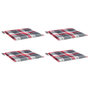 Voir la diapositive 3 : VIDAXL Coussins de chaise de jardin lot de 4 carreaux rouges 50x50x3cm
