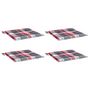 Voir la diapositive 3 : VIDAXL Coussins de chaise de jardin lot de 4 carreaux rouges 50x50x3cm