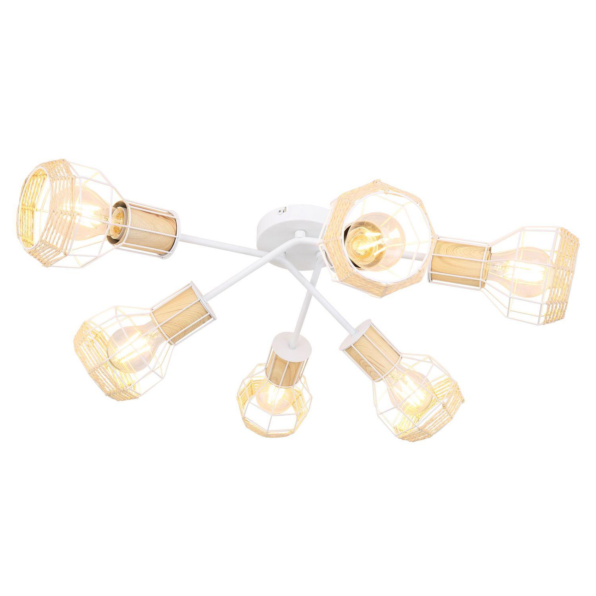 GLOBO Plafonnier design scandinave bana - 6 ampoules - blanc
