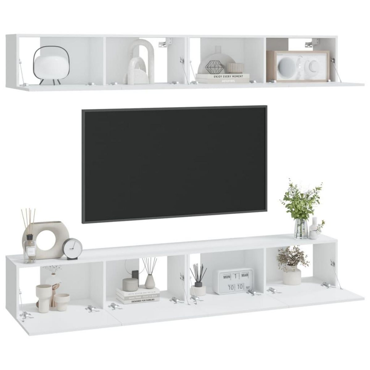 VIDAXL Meubles TV muraux 4 pcs blanc 100x30x30 cm