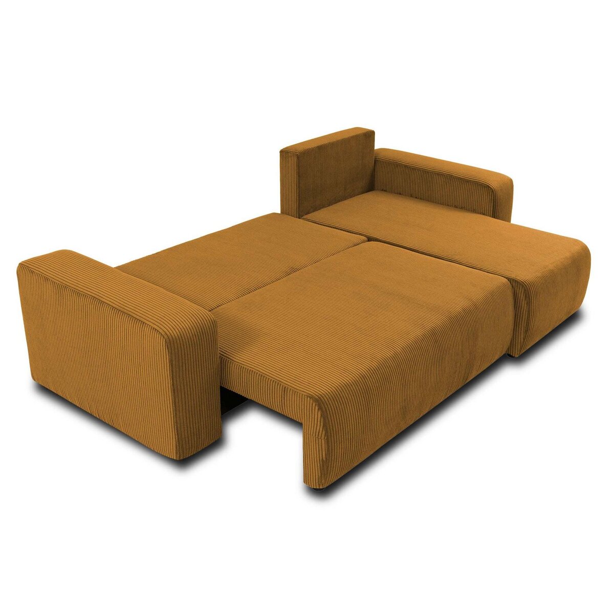 BEST MOBILIER Artemisa - canapé d'angle réversible 4 places - convertible avec coffre - en velours côtelé