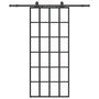 Voir la diapositive 2 : VIDAXL Porte coulissante kit de quincaillerie noir 90x205 cm verre ESG
